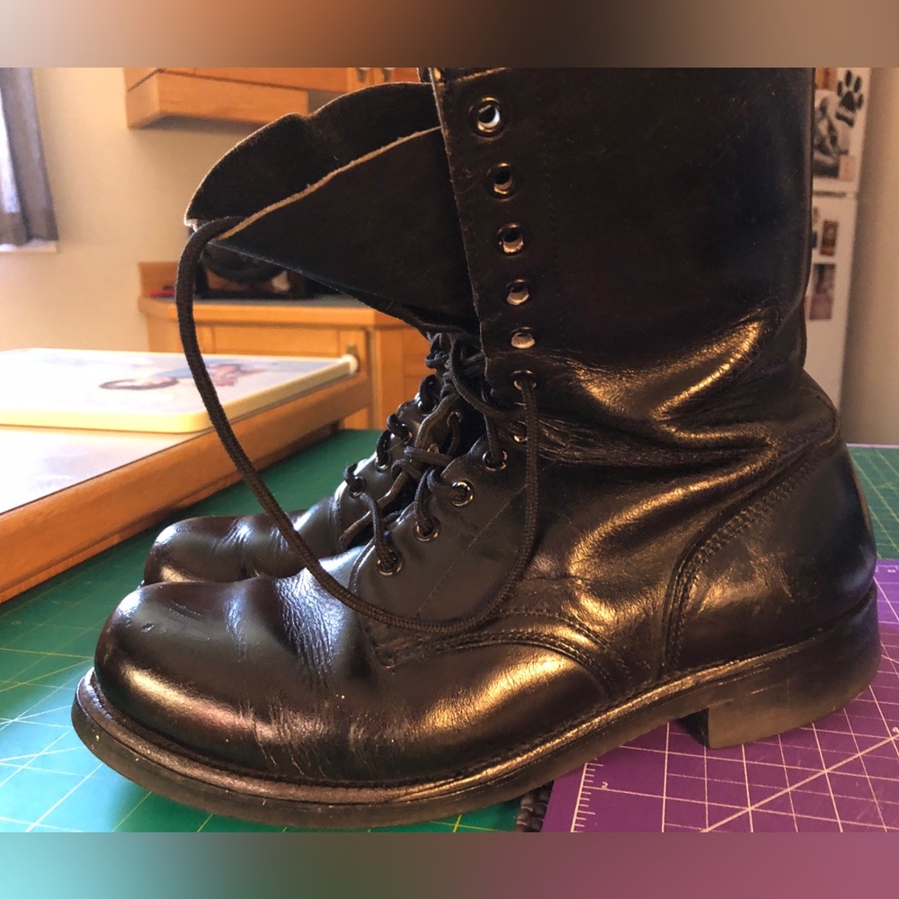 Men's (Unisex) Military/Army Combat Drill 12 Hole Lace Up Boots - Picture 3 of 16